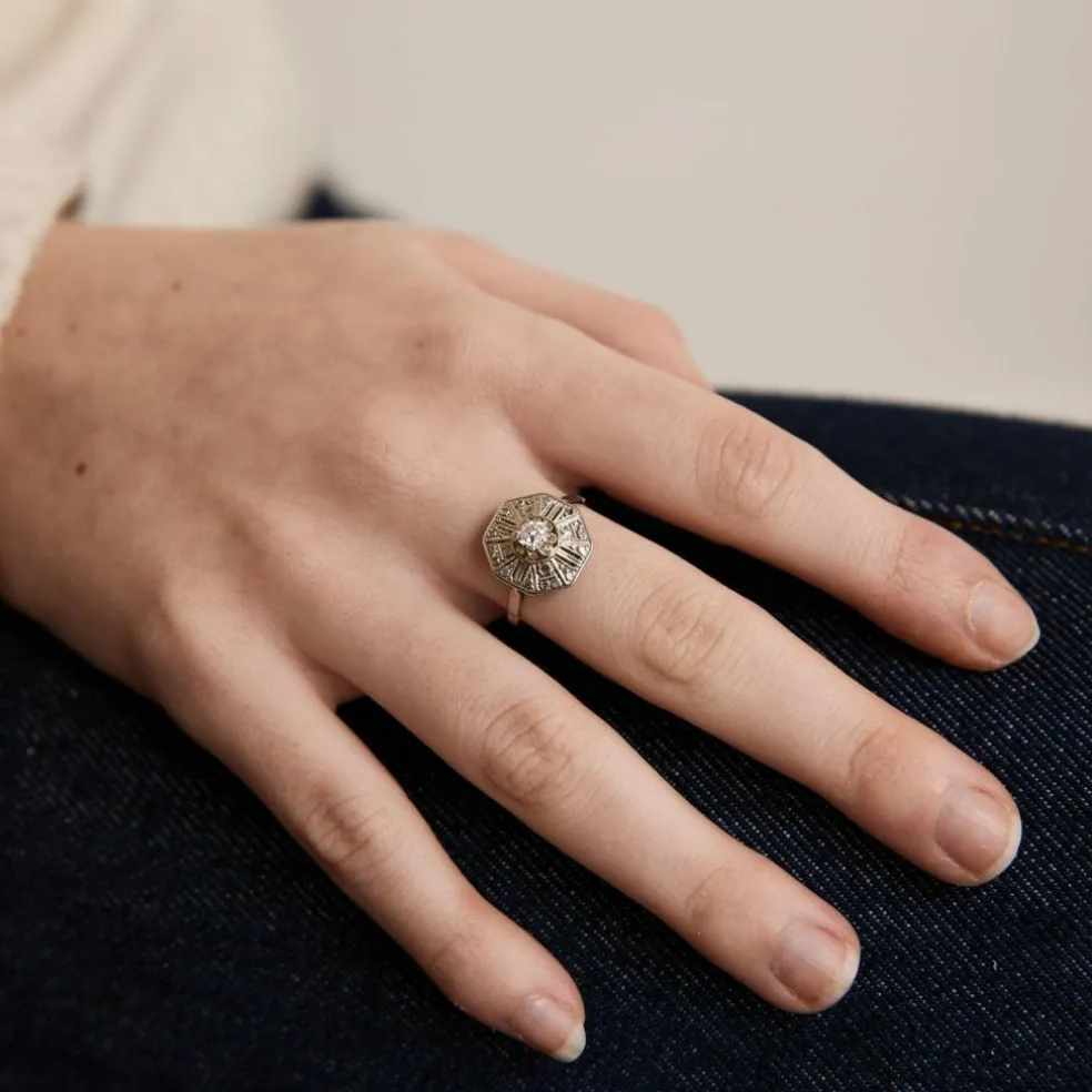 Bague Art Déco diamants