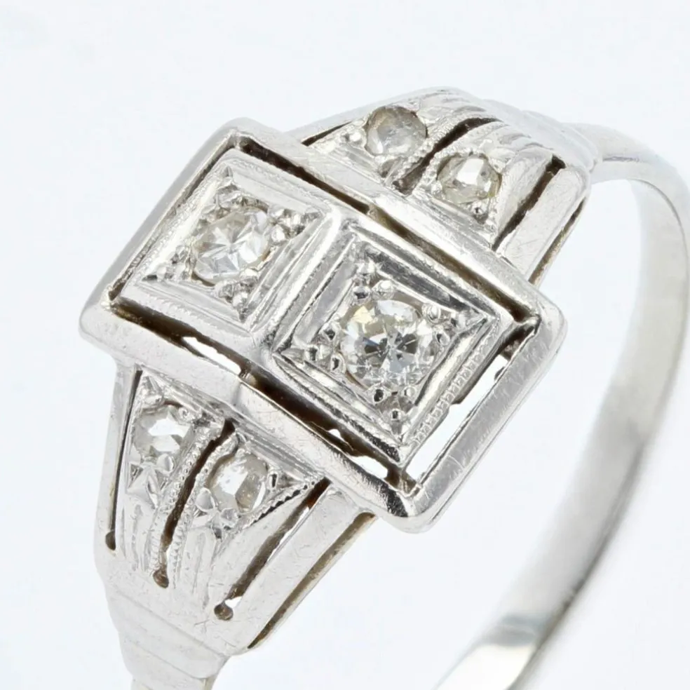 Bague art déco diamants