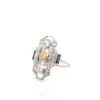 Bague art déco diamants et saphir en or 18k