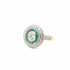 Bague art déco diamants et émeraudes