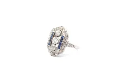 Bague art déco diamants et saphirs