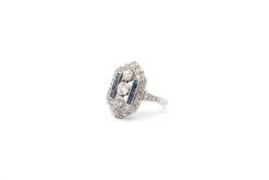Bague art déco diamants et saphirs