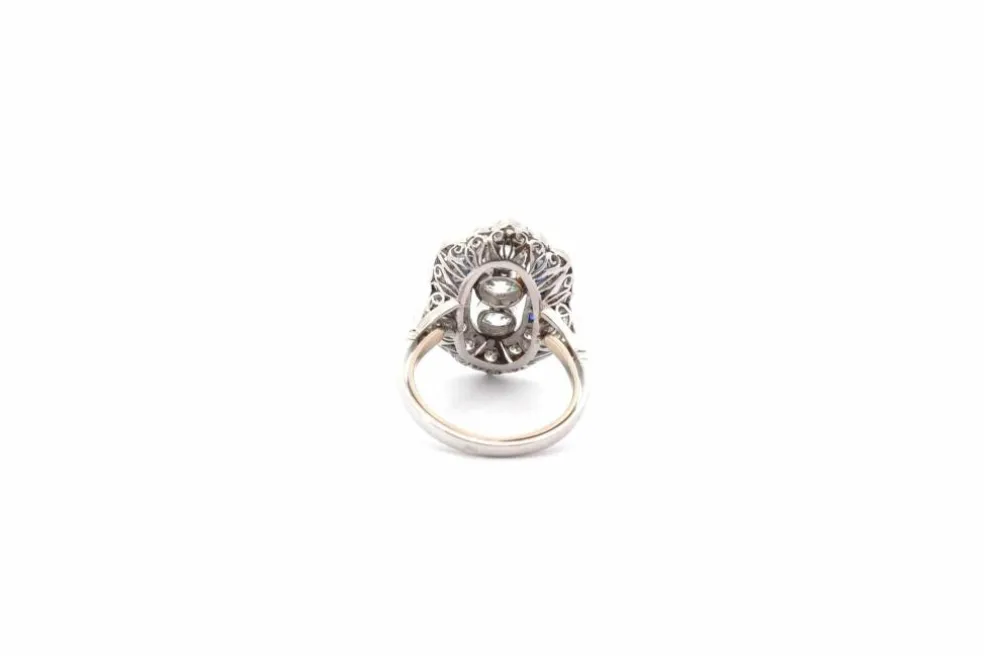 Bague art déco diamants et saphirs