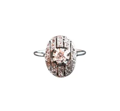 Bague Art Déco Diamants, Or Blanc