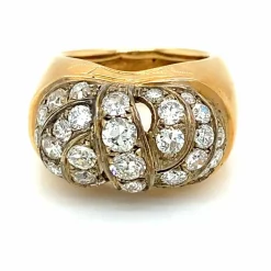 Bague Art Déco Diamants Or Argent
