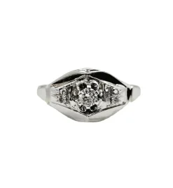 Bague Art Déco Diamants Or blanc