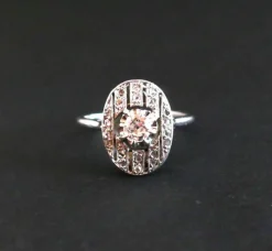 Bague Art Déco Diamants, Or Blanc