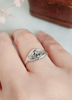 Bague Art Déco Diamants Or blanc