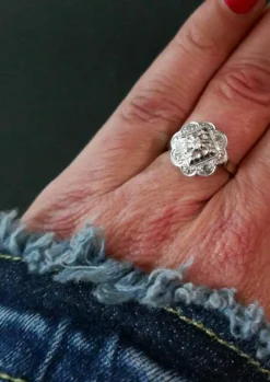 Bague Art Déco Diamants, Or Et Platine