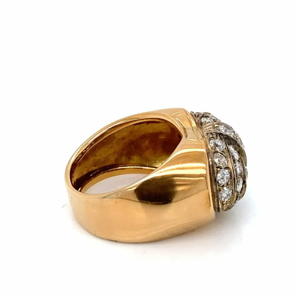Bague Art Déco Diamants Or Argent