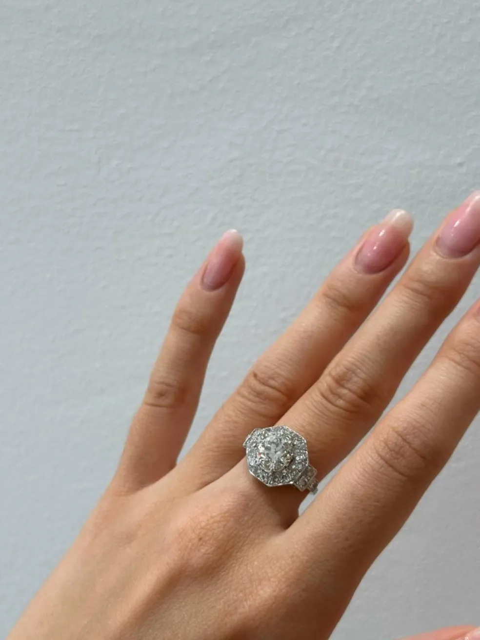 Bague art déco diamants or et platine