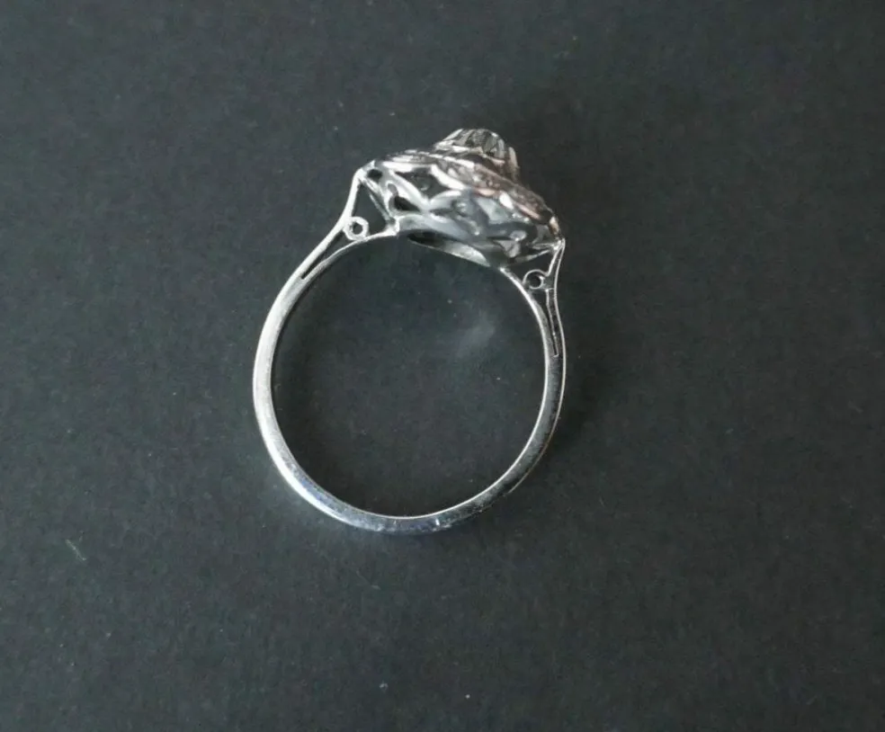 Bague Art Déco Diamants, Or Et Platine