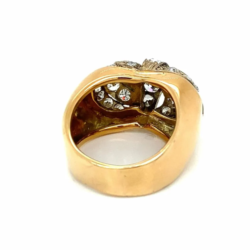 Bague Art Déco Diamants Or Argent