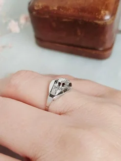Bague Art Déco Diamants Or blanc