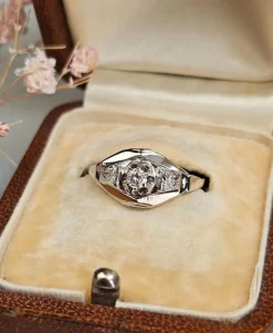 Bague Art Déco Diamants Or blanc