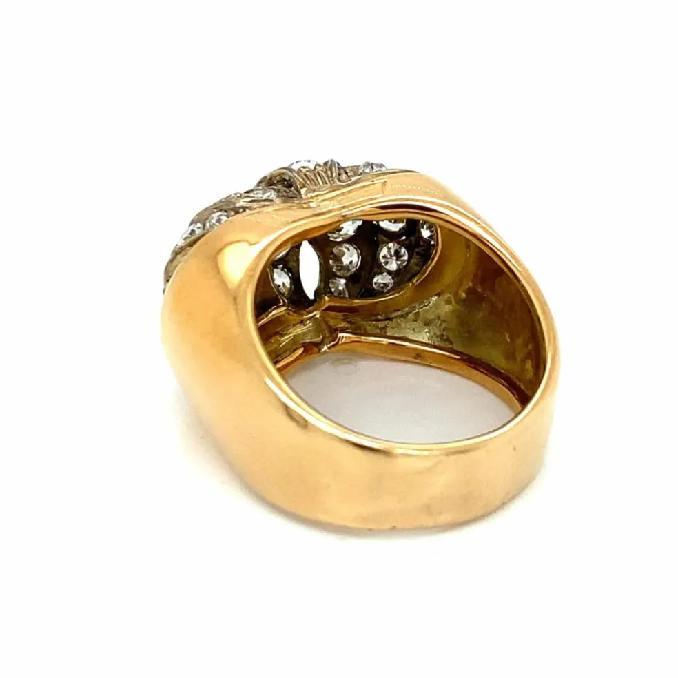 Bague Art Déco Diamants Or Argent