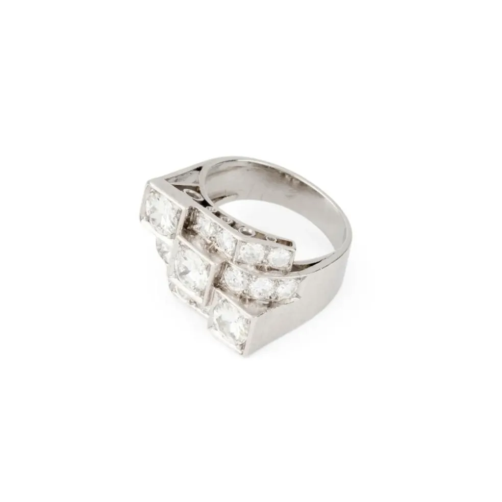 Bague Art Déco Diamants Platine