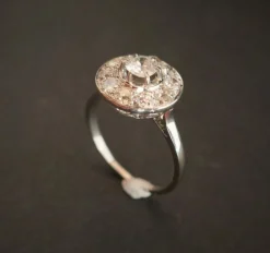 Bague Art Déco Diamants, Platine.