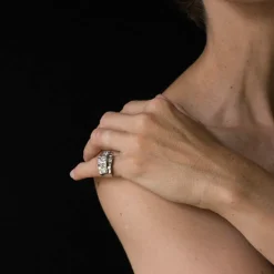 Bague art déco diamants platine