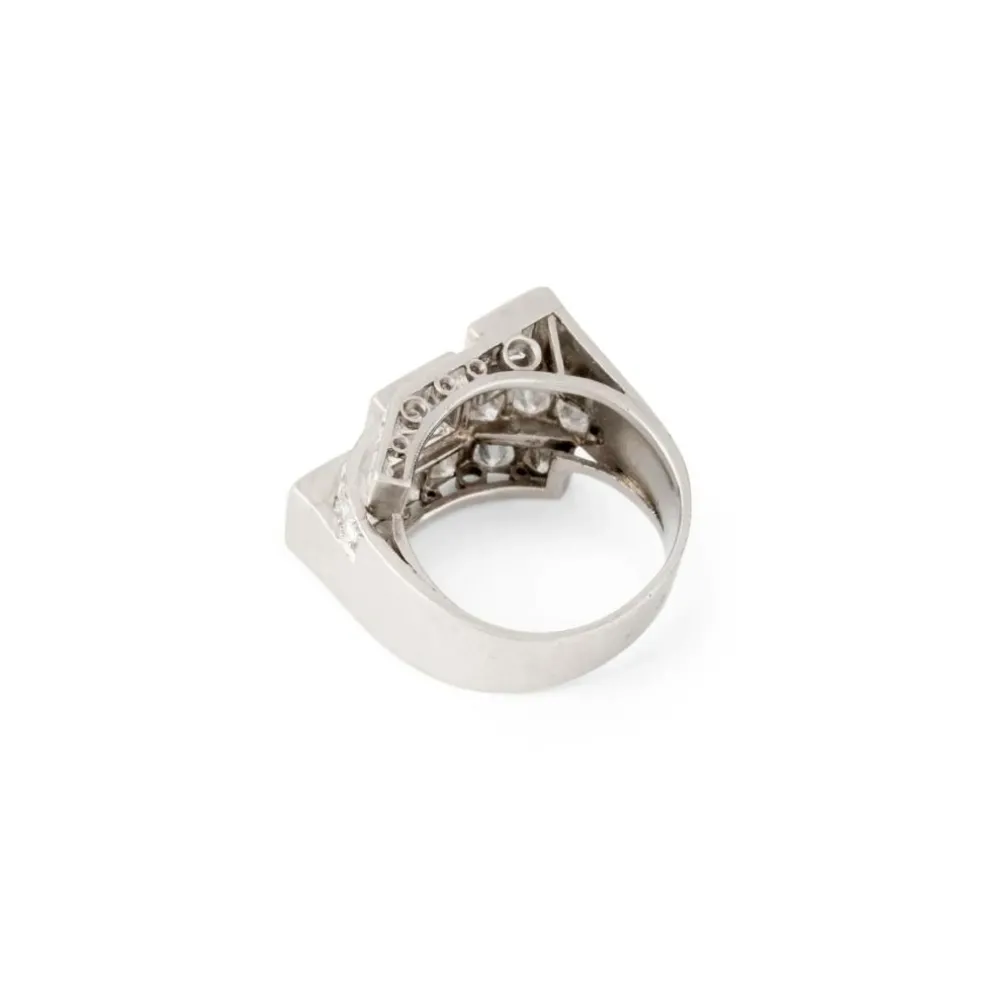 Bague Art Déco Diamants Platine