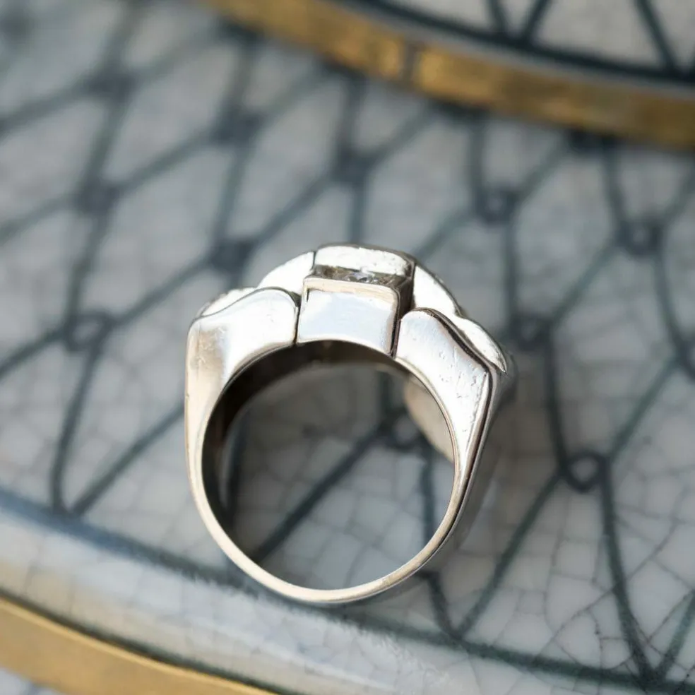 Bague art déco diamants platine