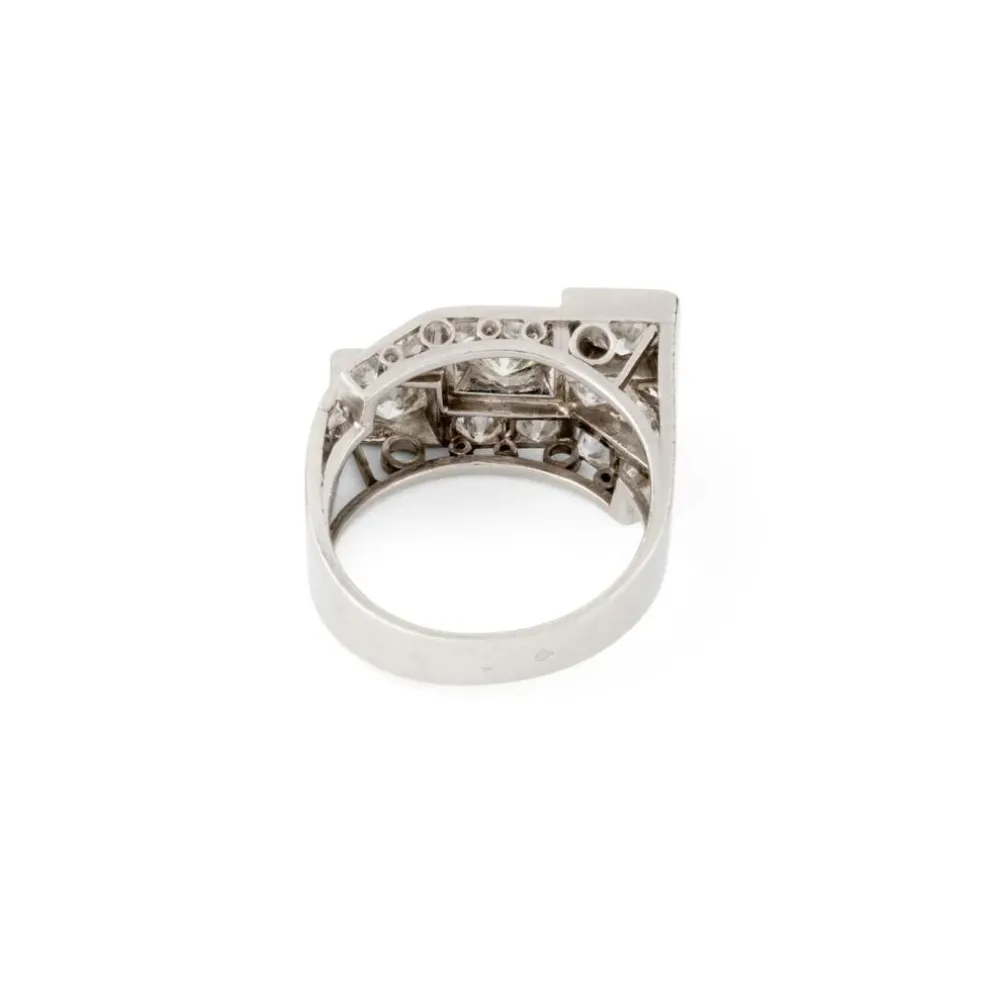Bague Art Déco Diamants Platine