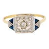 Bague Art Déco Diamants Saphirs