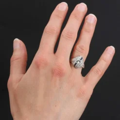 Bague art déco diamants saphirs calibrés