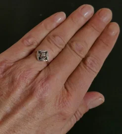 Bague Art déco, diamants, saphirs