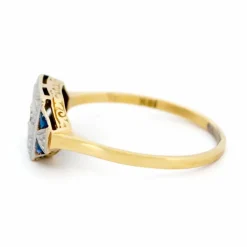 Bague Art Déco Diamants Saphirs