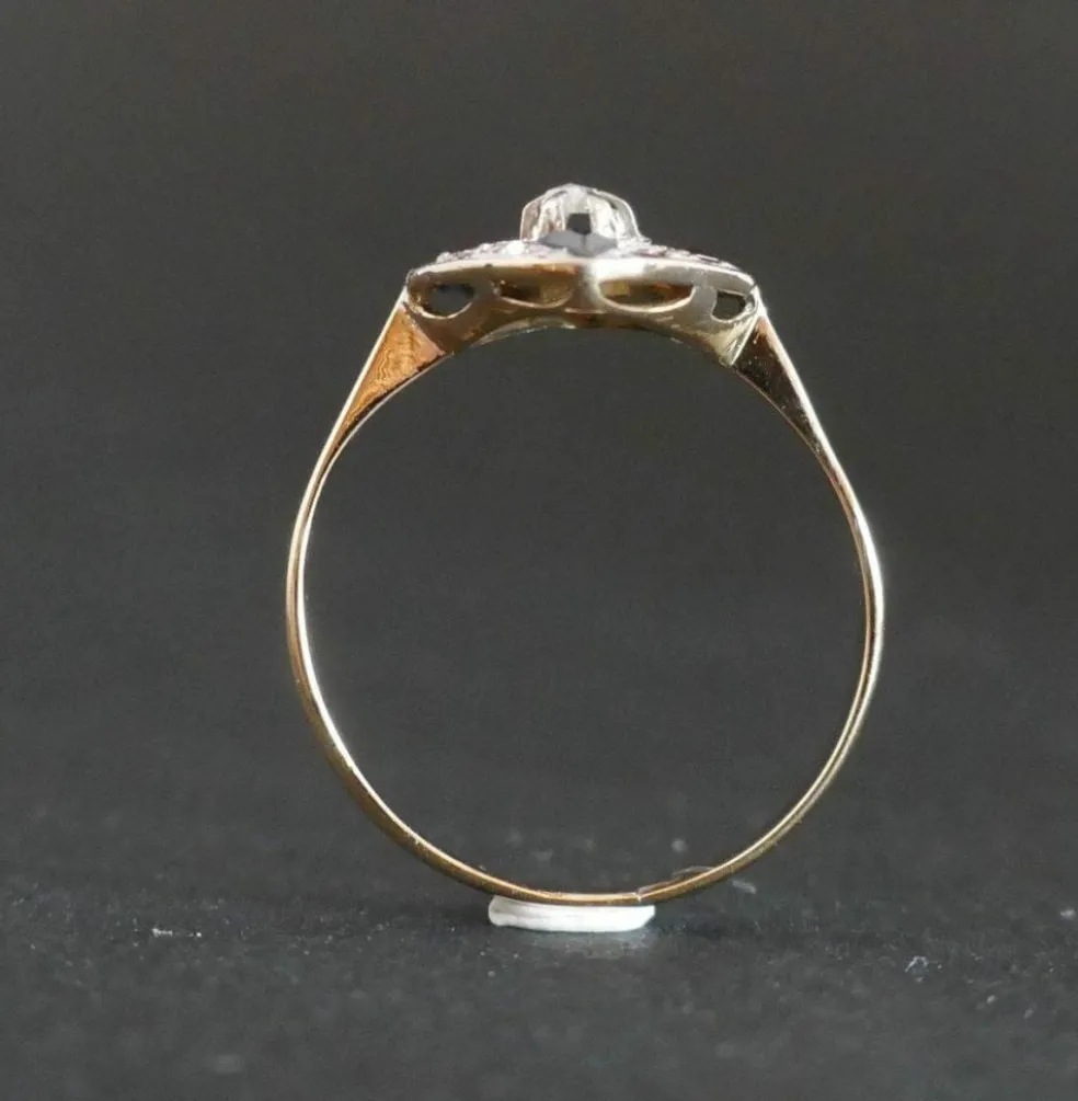 Bague Art déco, diamants, saphirs