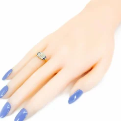 Bague Art Déco Diamants Saphirs