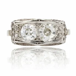 Bague art déco duo diamants