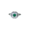 Bague Art Déco Emeraude et Diamants sur Platine