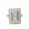 Bague Art Déco en or blanc et platine, diamants
