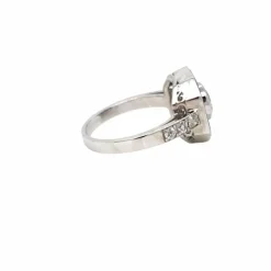 Bague Art Déco en or et diamants de 1,05 carat avec onyx