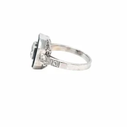 Bague Art Déco en or et diamants de 1,05 carat avec onyx