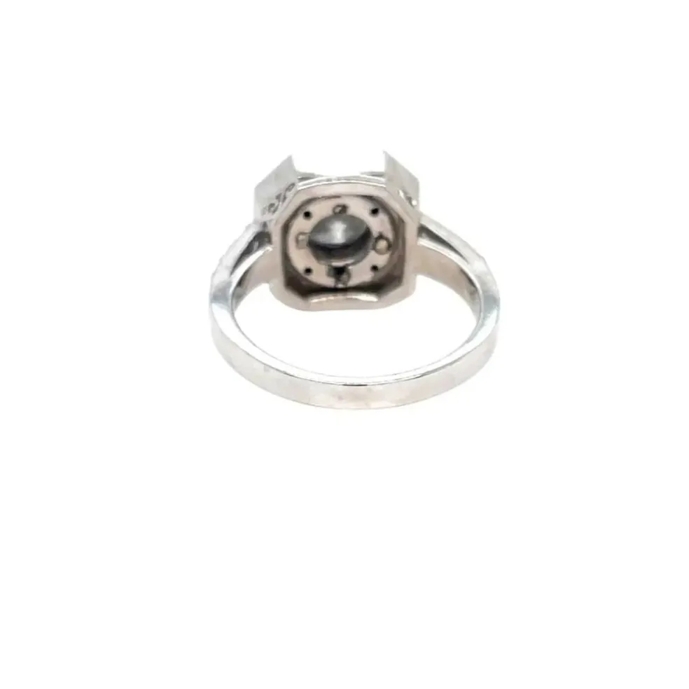 Bague Art Déco en or et diamants de 1,05 carat avec onyx