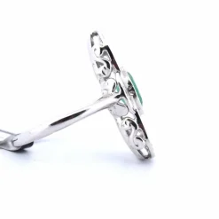 Bague Art Déco en or et émeraude