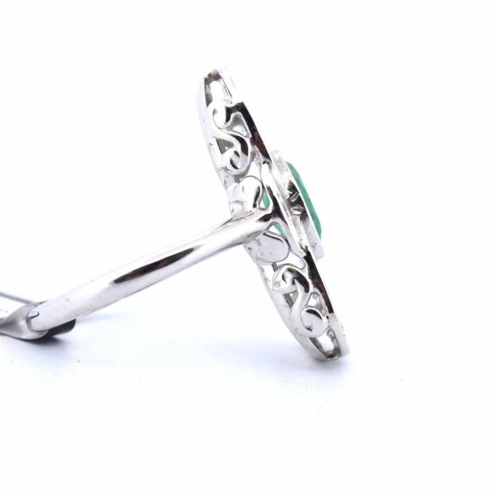 Bague Art Déco en or et émeraude