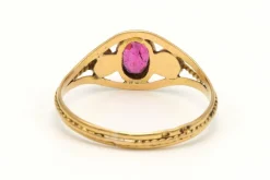 Bague Art Déco en or jaune sertie d'un cristal et de diamants