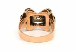 Bague Art Déco en or jaune 18 carats sertie de diamants