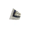 Bague Art déco en platine avec diamants et saphirs