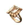Bague Art Déco en platine, aigue marine et diamants