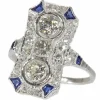 Bague Art Déco en platine et diamants