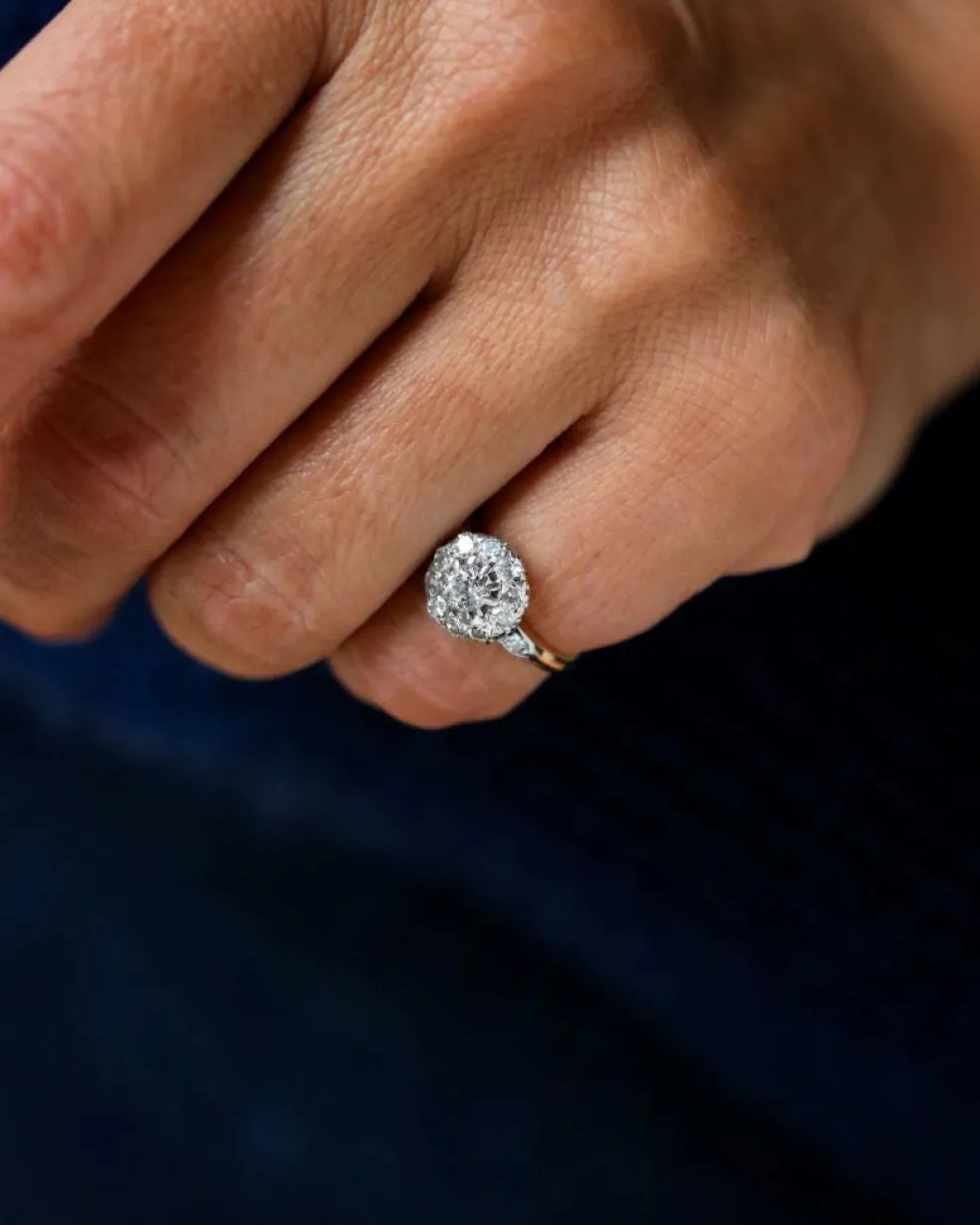 Bague Art Déco Marguerite Or Diamants