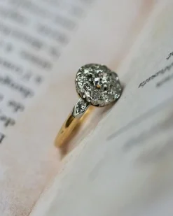 Bague Art Déco Marguerite Or Diamants