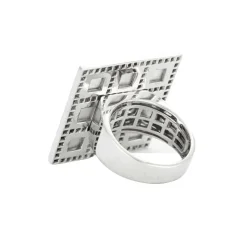 Bague art déco nacre blanc et or blanc