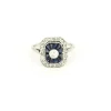 Bague Art Déco octogonale saphirs et diamants