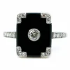 Bague Art Déco Onyx Diamants